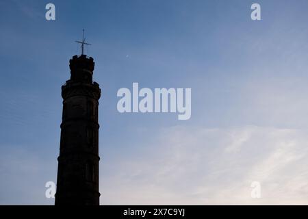 Edinburgh Schottland: 13. Februar 2024: Aussichtspunkt Carlton Hill bei Sonnenuntergang. Keine Personen Stockfoto