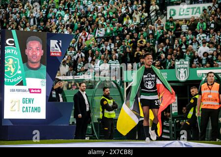 Lisboa, 18/05/2024 - Hoje a equipa do Sporting Clube de Portugal, recebeu a equipa do Chaves na 34ª Jornada do Campeonato Nacional da Liga Portugal Betclic no Estádio José Alvalade em Lisboa. Geny Catamo (Mário Vasa/Global Imagens) Stockfoto