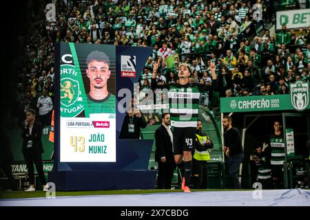 Lisboa, 18/05/2024 - Hoje a equipa do Sporting Clube de Portugal, recebeu a equipa do Chaves na 34ª Jornada do Campeonato Nacional da Liga Portugal Betclic no Estádio José Alvalade em Lisboa. João Muniz (Mário Vasa/Global Imagens) Stockfoto