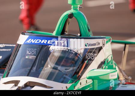 Indy-Fahrer Marcus Ericsson (28) qualifiziert sich für den Indy 500 2024 auf dem Indianapolis Motor Speedway in Indianapolis, Indiana. (Foto: Jeremy Hogan / SOPA Images/SIPA USA) Stockfoto