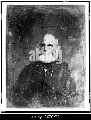 William Cullen Bryant, Kopf-und-Schultern-Porträt, leicht nach links gerichtet, Hallmark: Rinhart 9., Kauf; Alice H. Cox and Mary H. Evans; 1954., ist Teil von: Brady-Handy Collection , ist Teil von: Daguerreotype Collection , produziert von Mathew Bradys Studio. Bryant, William Cullen, 1794-1878. Stockfoto