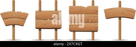 Hölzerne Schilder mit Stock Stock Vektor