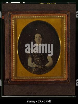 Nicht identifizierte Frau, halblanges Porträt, nach vorne gerichtet, Gehäuse: Rinhart 257., geprägt auf Messingmatte: F. Grice., Barboza-Nummer: 6019.068., Kauf; Anthony Barboza; 1999; (DLC/PP-1999:022)., ist Teil von: Daguerreotype Collection , . Stockfoto