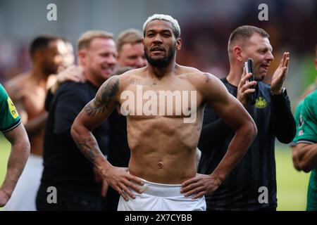 LONDON, Großbritannien - 19. Mai 2024: Joelinton aus Newcastle United nach dem Spiel der Premier League zwischen Brentford FC und Newcastle United FC im Gtech Community Stadium (Credit: Craig Mercer/ Alamy Live News) Stockfoto