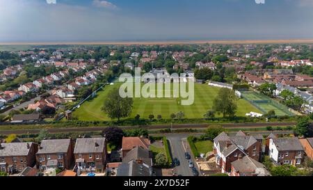 Southport & Birkdale Cricket Club - aus der Vogelperspektive Stockfoto