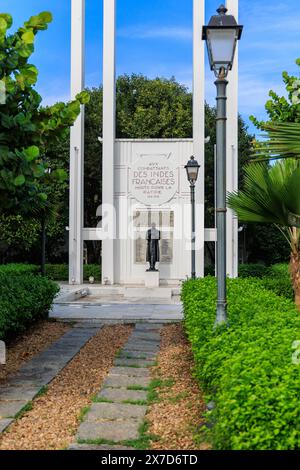 Das French war Memorial in Puducherry, Indien, ist den Bewohnern von Französisch-Indien gewidmet, die während des Ersten Weltkriegs für das Land starben Stockfoto