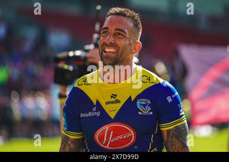 St Helens, Merseyside, Großbritannien. Mai 2024. Betfred Challenge Cup Rugby: Huddersfield Giants vs Warrington Wolves im Totally Wicked Stadium. Paul VAUGHAN feiert Vollzeit. Credit James Giblin Photography/Alamy Live News. Stockfoto