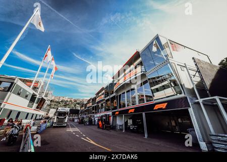 © SPORTPIXPRESS/MAXPPP, Monaco. Mai 2024. MAGAZIN FAHRERLAGER FORMEL 1 MONACO GRAND PRIX INSTALLATION Allgemeine Ansicht Formel 1 MONACO GP Credit: MAXPPP/Alamy Live News Stockfoto