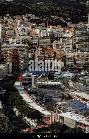 © SPORTPIXPRESS/MAXPPP, Monaco. Mai 2024. MAGAZIN FAHRERLAGER FORMEL 1 MONACO GRAND PRIX INSTALLATION Allgemeine Ansicht Formel 1 MONACO GP Credit: MAXPPP/Alamy Live News Stockfoto