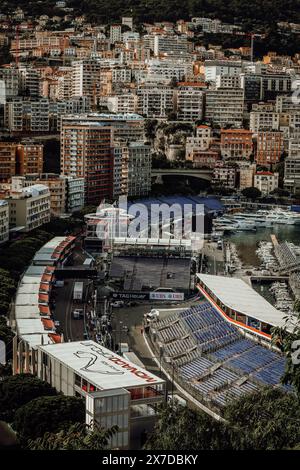 © SPORTPIXPRESS/MAXPPP, Monaco. Mai 2024. MAGAZIN FAHRERLAGER FORMEL 1 MONACO GRAND PRIX INSTALLATION Allgemeine Ansicht Formel 1 MONACO GP Credit: MAXPPP/Alamy Live News Stockfoto