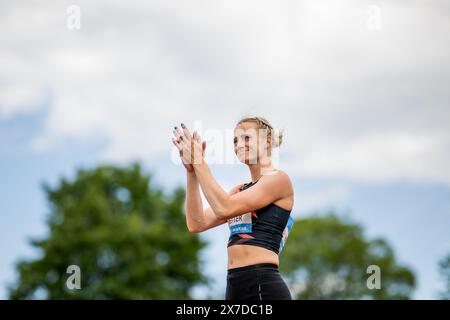 Gotzis, Österreich. Mai 2024. Niederländisch Anouk Vetter in Aktion während des Damendethlon-Events am zweiten und letzten Tag des Hypo-Meetings, IAAF World Combined Events Challenge, im Mosle-Stadion in Gotzis, Österreich, Sonntag, den 19. Mai 2024. BELGA FOTO JASPER JACOBS Credit: Belga News Agency/Alamy Live News Stockfoto