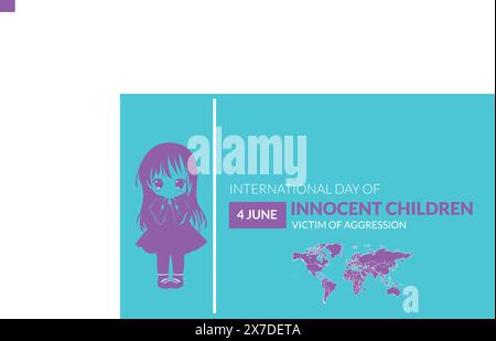 Internationaler Tag der unschuldigen Kinder Opfer von Aggressionen. Vorlage für Hintergrund, Banner, Karte, Poster. Stock Vektor
