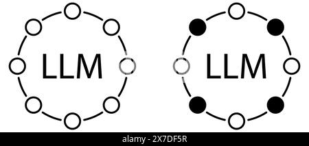 Satz von Symbolen für große Sprachmodelle. Vektorillustration isoliert auf weißem Hintergrund Stock Vektor
