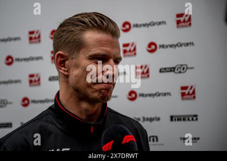 STRECKE IMOLA, ITALIEN - 16. MAI: Nico Hulkenberg, Haas F1 VF-23 während des Großen Preises der Emilia Romagna auf dem Imola Circuit am Donnerstag, 16. Mai 2024, in Imola, Italien. (Foto: Michael Potts/BSR Agency) Credit: BSR Agency/Alamy Live News Stockfoto