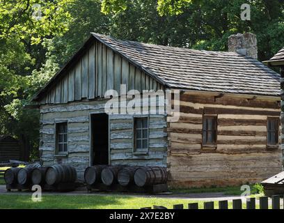 Onstott Cooper Shop an der New Salem State Historic Site in Illinois Stockfoto