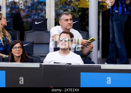 Mailand, Italien. Mai 2024. Christian Vieri ist während des Fußballspiels der Serie A zwischen dem FC Internazionale und der SS Lazio im Giuseppe Meazza Stadion in Mailand am 19. Mai 2024 zu sehen Stockfoto