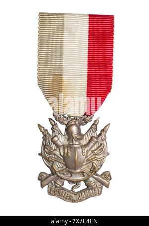 Veteranenmedaille - eine inoffizielle Wahlkampfmedaille für französische Veteranen des Deutsch-Französischen Krieges (1870-1871), um 1890 Stockfoto