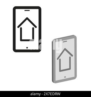 Mobile Real Estate App-Symbol mit Home-Symbol. Stock Vektor