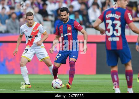 Barcelona, Esp. Mai 2023. FC BARCELONA GEGEN RAYO VALLECANO. 19. Mai 2024 Ilkay Gündogan (22) des FC Barcelona während des Spiels zwischen dem FC Barcelona und Rayo Vallecano, das dem siebenunddreißigsten Tag der La Liga EA Sports im Olimpischen Stadion Lluis Companys von Montjuic in Barcelona entspricht. Quelle: Rosdemora/Alamy Live News Stockfoto