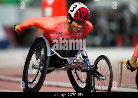 Kobe Japan. Mai 2024. Masayuki Higuchi (JPN), 18. MAI 2024 - Leichtathletik: 5000 m T54-Finale der Männer im Kobe Universiade Memorial Stadium während der Kobe Leichtathletik-Weltmeisterschaft 2024 in Kobe Japan. Quelle: SportsPressJP/AFLO/Alamy Live News Stockfoto