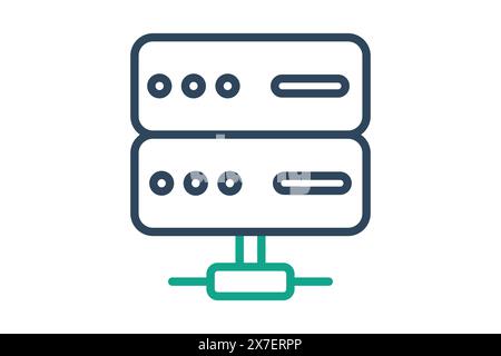 Symbol für Shared Server. Symbol für Informationstechnologie. Liniensymbolstil. Illustration des Technologieelements Vektor Stock Vektor