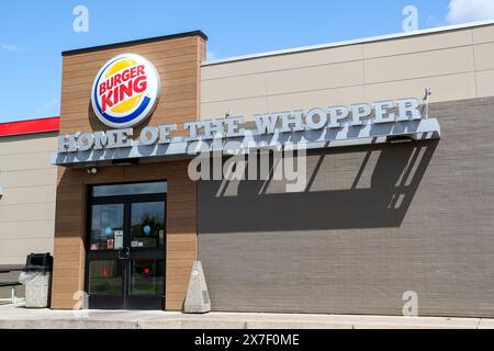 Bloomsburg, Usa. Mai 2024. Außenansicht eines Burger King Fast Food Restaurants. Quelle: SOPA Images Limited/Alamy Live News Stockfoto