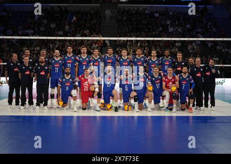 Orleans, Frankreich. Mai 2024. Team France während des Internationalen Freundschaftsvolleyballspiels zwischen Frankreich und den Niederlanden am 18. Mai 2024 in der Co'met Arena in Orleans, Frankreich. Foto Laurent Lairys/ABACAPRESS. COM Credit: Abaca Press/Alamy Live News Stockfoto