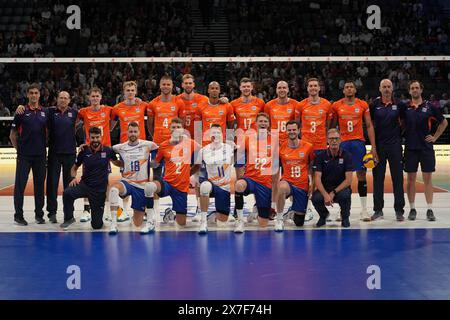 Orleans, Frankreich. Mai 2024. Team Netherlands während des Internationalen Freundschaftsvolleyballspiels zwischen Frankreich und den Niederlanden am 18. Mai 2024 in der Co'met Arena in Orleans, Frankreich. Foto Laurent Lairys/ABACAPRESS. COM Credit: Abaca Press/Alamy Live News Stockfoto