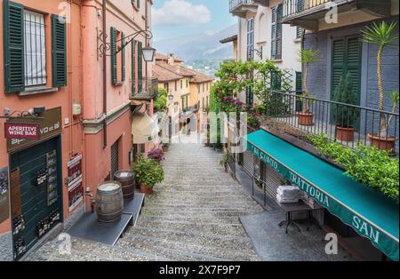 Die berühmten Stufen der Salita Serbelloni in Bellagio am Comer See in Italien Stockfoto