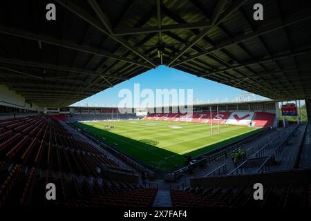 St Helens, Großbritannien. 31. August 2023. Eine allgemeine Ansicht des Totally Wicked Stadions vor dem Halbfinalspiel des Betfred Women's Challenge Cup Leeds Rhinos gegen Wigan Warriors im Totally Wicked Stadium, St Helens, Vereinigtes Königreich, 19. Mai 2024 (Foto: Steve Flynn/News Images) in St Helens, Vereinigtes Königreich am 31.2023. (Foto: Steve Flynn/News Images/SIPA USA) Credit: SIPA USA/Alamy Live News Stockfoto