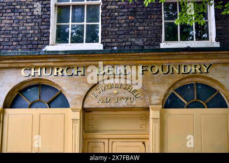 Church Bell Foundry, Whitechapel High Street, Borough of Tower Hamlets, London, England, Großbritannien Stockfoto