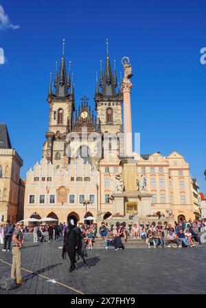 Prag, Tschechische Republik. Mai 2024. Nationales Kulturdenkmal der Tschechischen Republik, der Tempel der Jungfrau Maria vor Tyn, ist das dominierende Merkmal des Prager Altstädter Platzes, der Hauptpfarrkirche des Stadtteils Stare Mesto. Quelle: SOPA Images Limited/Alamy Live News Stockfoto