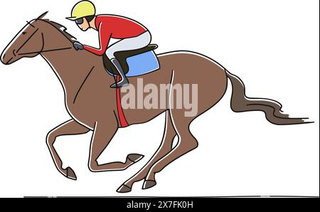 Rennpferde und Jockey fahren auf der Strecke Stock Vektor