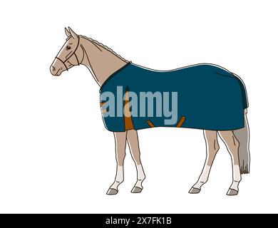 Warmblütiges Pferd in Teppich gekleidet Stock Vektor