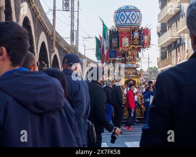 Catania, italien - 3. Februar 2024, 3-tägiges Festival Saint Agatha in den Straßen von Catania Sizilien Stockfoto