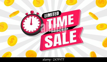 Begrenzte Zeit Verkauf Vektorbanner Illustration Stock Vektor