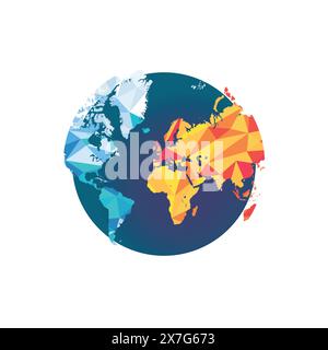 Vektordesign der Polygonkugel isoliert auf weißem Hintergrund. Vektorabbildung Stock Vektor