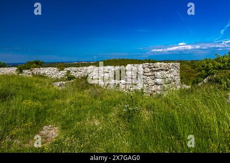 Monkodonja-Siedlung aus der Bronzezeit, archäologische Stätte von Rovinj in Kroatien Stockfoto