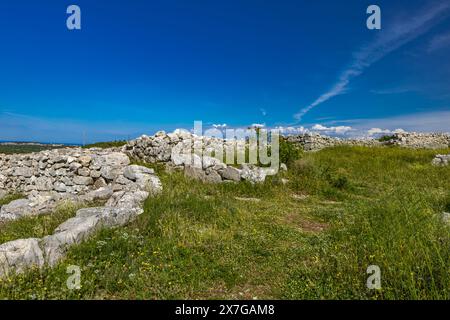 Monkodonja-Siedlung aus der Bronzezeit, archäologische Stätte von Rovinj in Kroatien Stockfoto
