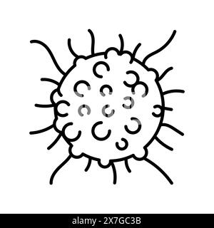 Schwarzes Symbol der Krebszelllinie. Menschliches Krankheitszeichen für Webseite, mobile App, Taste, Logo. Schaltfläche Vektorisoliert. Bearbeitbare Kontur. Stock Vektor