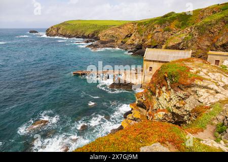 Die alte Rettungsbootstation, Lizard Point, Cornwall, West Country, England Stockfoto