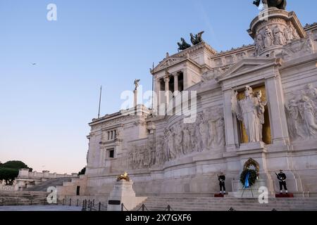 Detail des Victor Emmanuel II. Nationaldenkmals (1885–1935) in Rom, Italien, zu Ehren des ersten Königs des Vereinigten Italien. Stockfoto