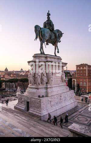 Detail des Victor Emmanuel II. Nationaldenkmals (1885–1935) in Rom, Italien, zu Ehren des ersten Königs des Vereinigten Italien. Stockfoto