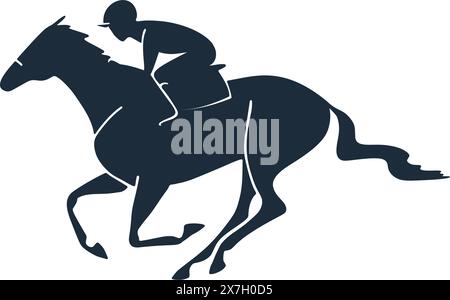 Emblem für Pferderennen. Isoliertes Vektorlogo Stock Vektor