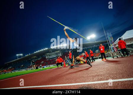 (240520) -- KOBE, 20. Mai 2024 (Xinhua) -- ein Dongquan aus China tritt beim Javelin-Wurf F38-Finale der Männer bei den Para Leichtathletik-Weltmeisterschaften in Kobe, Japan, am 20. Mai 2024 an. (Xinhua/Zhang Xiaoyu) Stockfoto