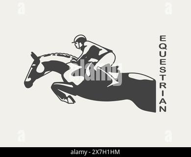 Stilisierte Silhouette eines Reiters auf einem Pferd Stock Vektor
