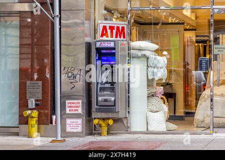 Detailbild der Geschäfte von manhattan in der nyc Street Stockfoto