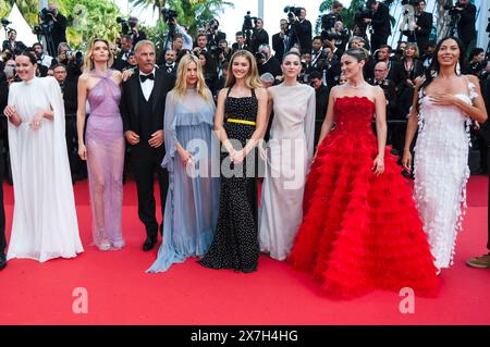 Jena Malone, Abbey Lee Kershaw, Kevin Costner, Sienna Miller, Georgia MacPhail, Ella Hunt, Isabelle Fuhrman und Wase Chief bei der Premiere des Kinofilms 'Horizon: an American Saga' auf dem Festival de Cannes 2024 / 77. Internationale Filmfestspiele von Cannes im Palais des Festivals. Cannes, 19.05.2024 Stockfoto