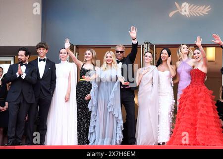 Alejandro Edda, Hayes Costner, Jena Malone, Georgia MacPhail, Sienna Miller, Kevin Costner, Ella Hunt, Wase Chief, Abbey Lee Kershaw und Isabelle Fuhrman bei der Horizon - an American Saga am 19.05.2024 im Rahmen vom 77. Filmfestival Cannes Filmfestival 2024 - Horizont Filmpremiere *** Alejandro Edda, Hayes Costner, Jena Malone, Georgia MacPhail, Sienna Miller, Kevin Costner, Ella Hunt, Wase Chief, Abbey Lee Kershaw und Isabelle Fuhrman am Horizont eine amerikanische Saga am 19. 05 2024 als Teil des Filmfestivals in Cannes 77 Filmfestival 2024 Horizon Filmpremiere Stockfoto