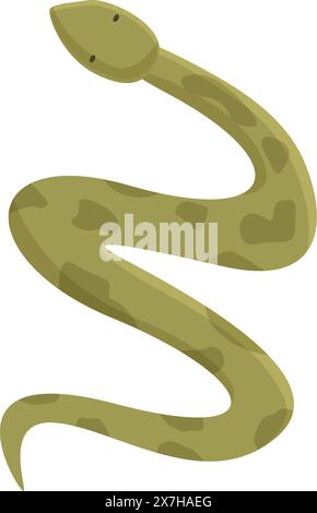 Lustige und verspielte Zeichentrickschlange Illustration in einem modernen, nicht bedrohlichen und zugänglichen Vektordesign, perfekt für Kinder Tiererziehung Stock Vektor